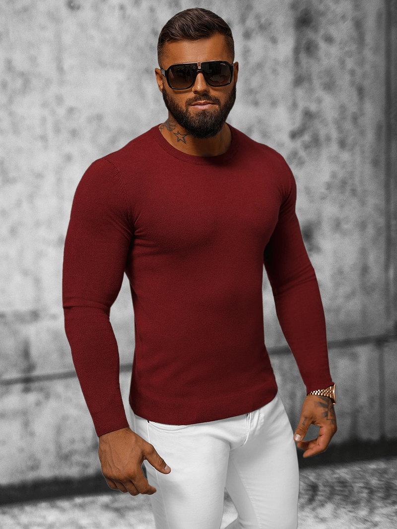 Sweter męski bordowy OZONEE NB/MMB602/7Z
