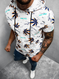 T-Shirt męski z nadrukiem biały OZONEE O/BL203Z