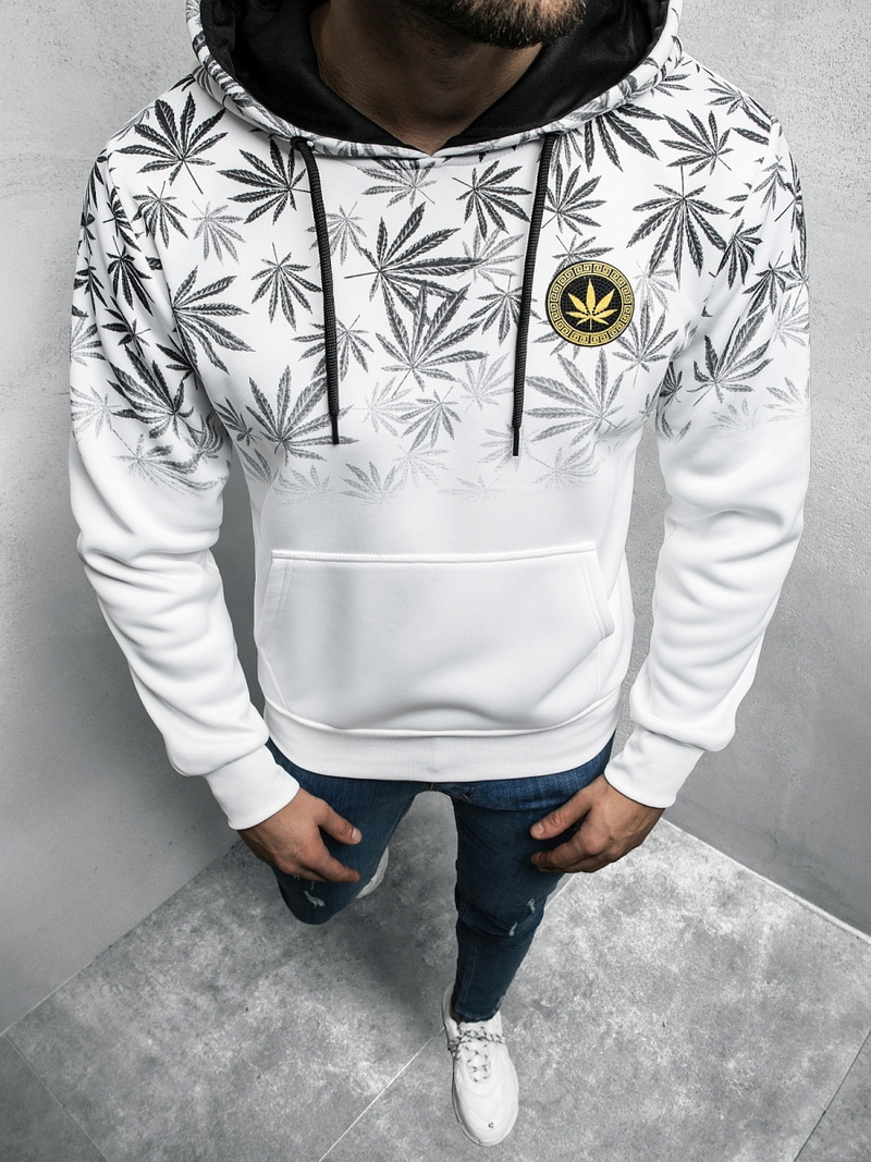 Bluza z kapturem męska biała OZONEE O/HM530