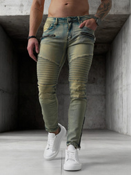 Spodnie jeansowe męskie slim fit niebieskie OZONEE O/EM8951