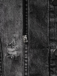 Kurtka męska jeansowa czarna OZONEE NB/MJ505NZ