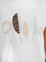 T-shirt damski z nadrukiem biały OZONEE JS/95T2566/1