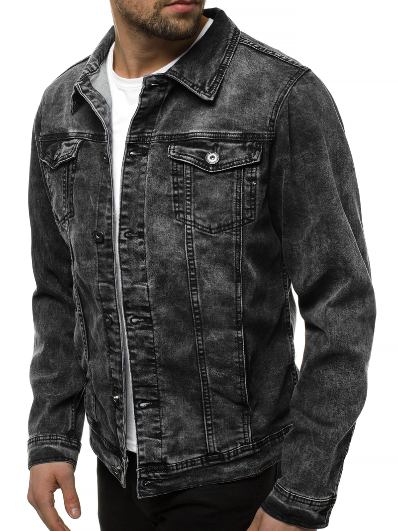 Kurtka męska jeans czarna OZONEE V/19320