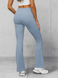 Legginsy damskie z szeroką nogawką jasno-niebieskie OZONEE JS/17K588/9