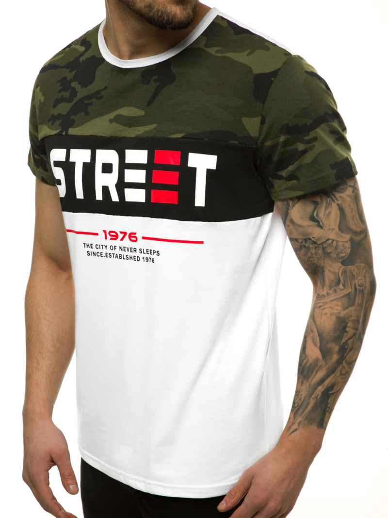 T-Shirt męski biały OZONEE JS/SS11105