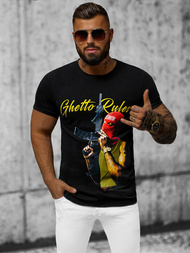 T-shirt męski czarny OZONEE O/T129/3