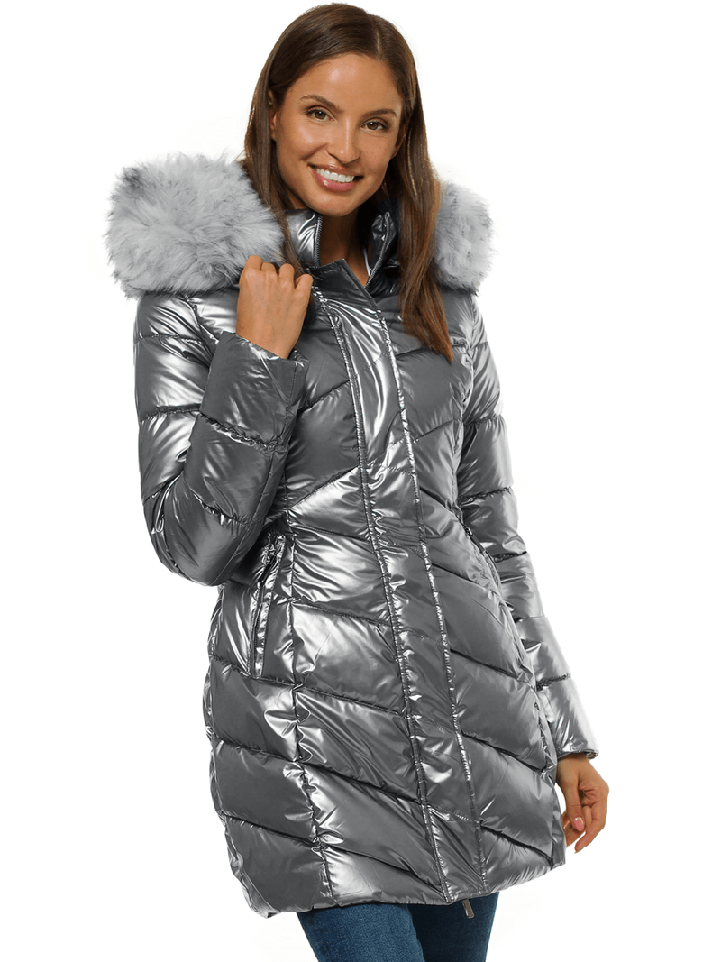 Куртка жіноча срібляста OZONEE O/DK026/24
