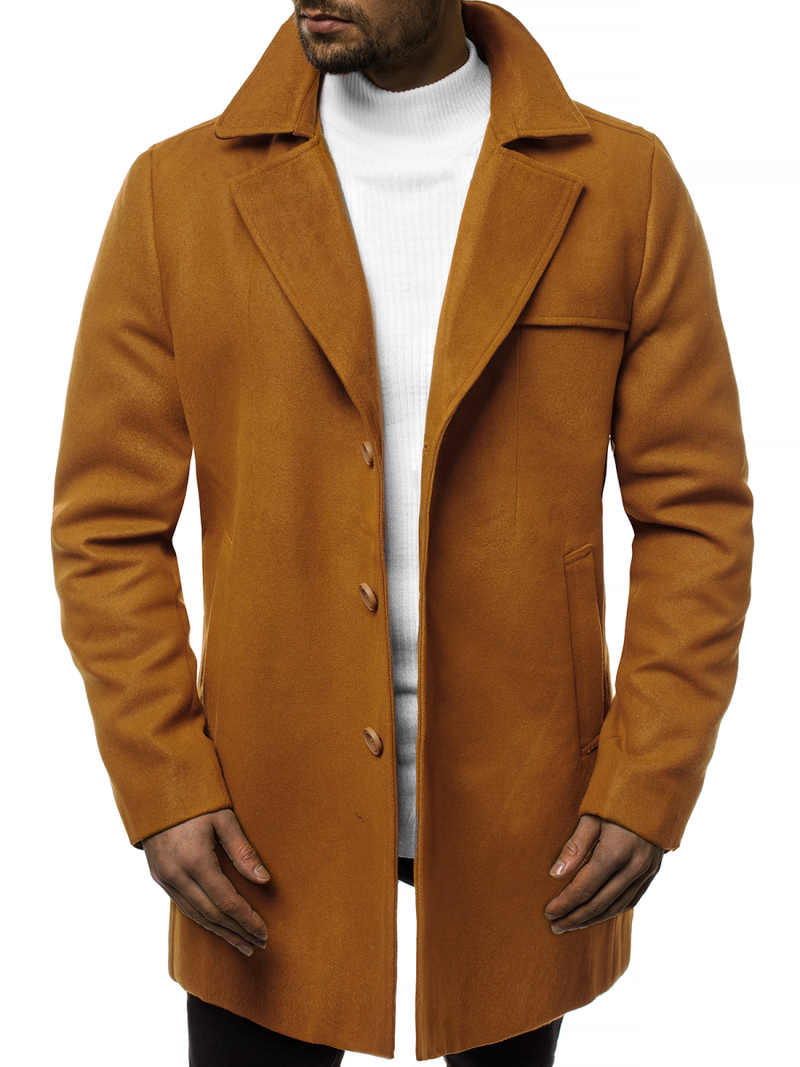 Пальто чоловіче Гiрчичне OZONEE N/5922Z