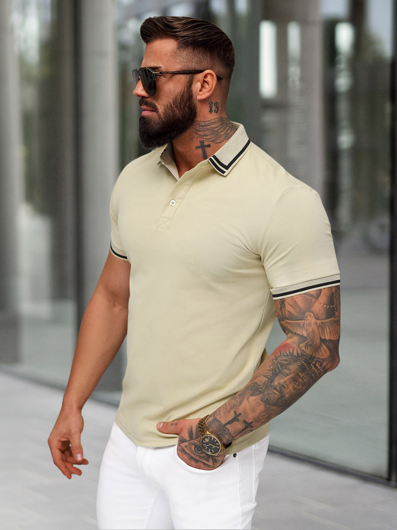 Футболка Поло Чоловіча Бежева OZONEE O/YN2/559