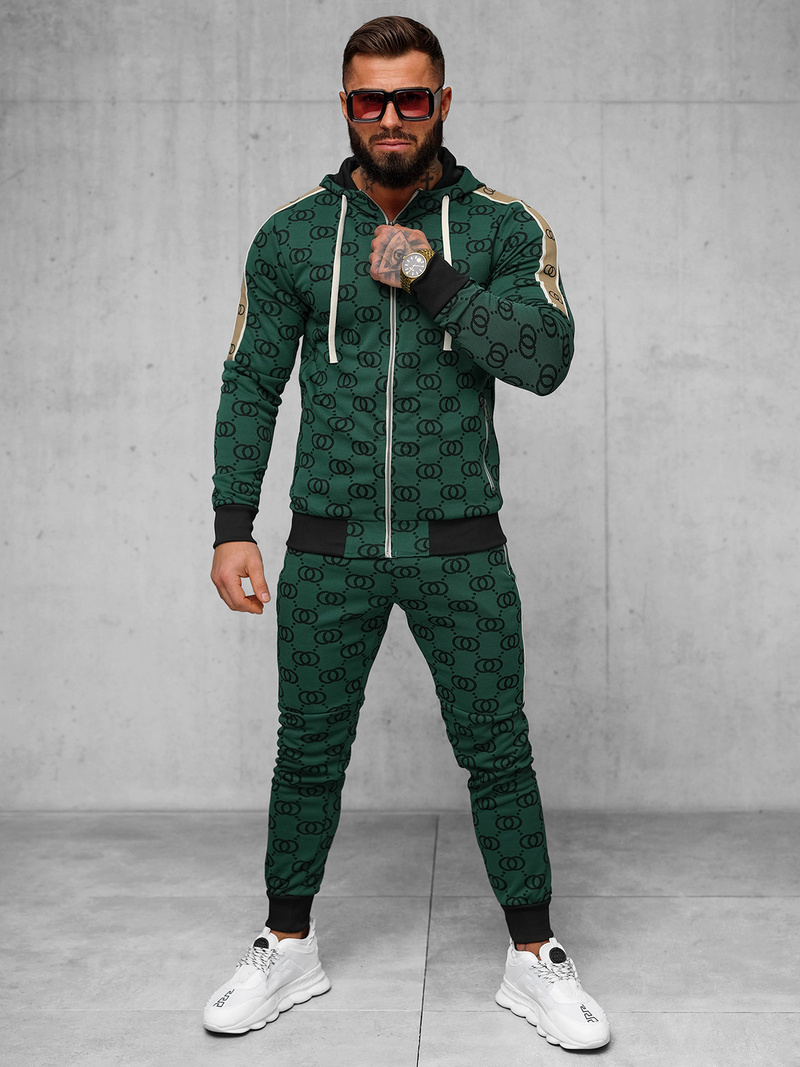 Komplet dresowy męski zielony OZONEE O/FF5053AB