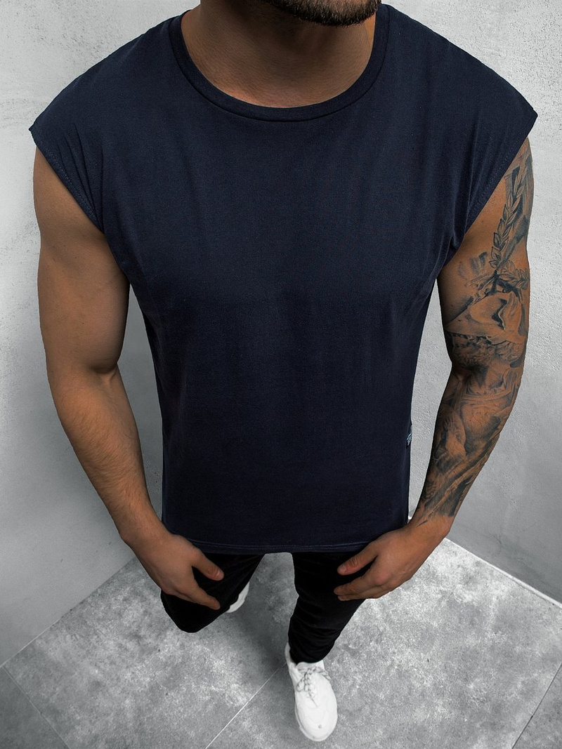 Koszulka bez rękawów męska granatowa OZONEE O/1265Z