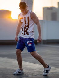 Koszulka bez rękawów męska biała OZONEE O/1268Z