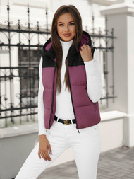 Kamizelka damska pikowana ciemno-różowa OZONEE JS/16M9112/53Z