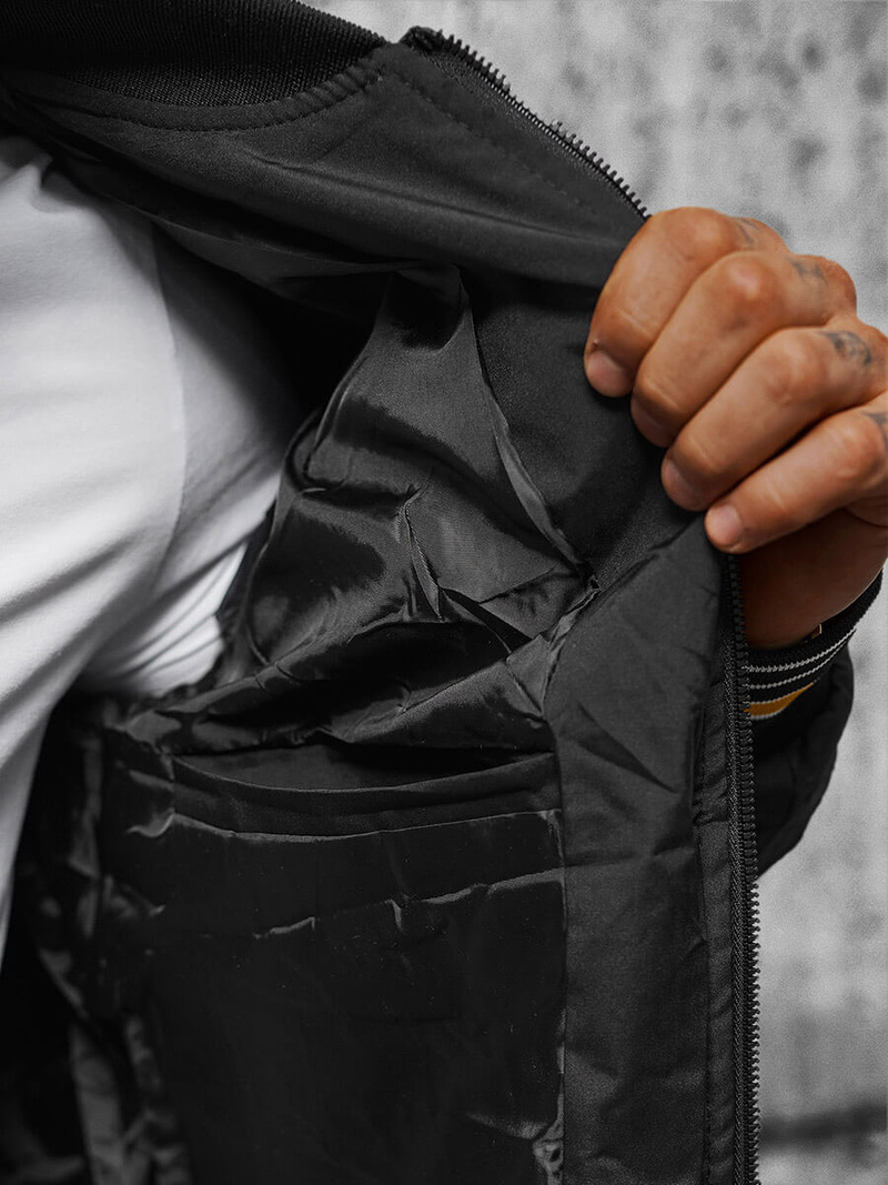 Kurtka męska bomberka czarna OZONEE JS/84M3026/392