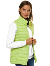 Kamizelka damska pikowana limonkowa OZONEE JS/M23038/156