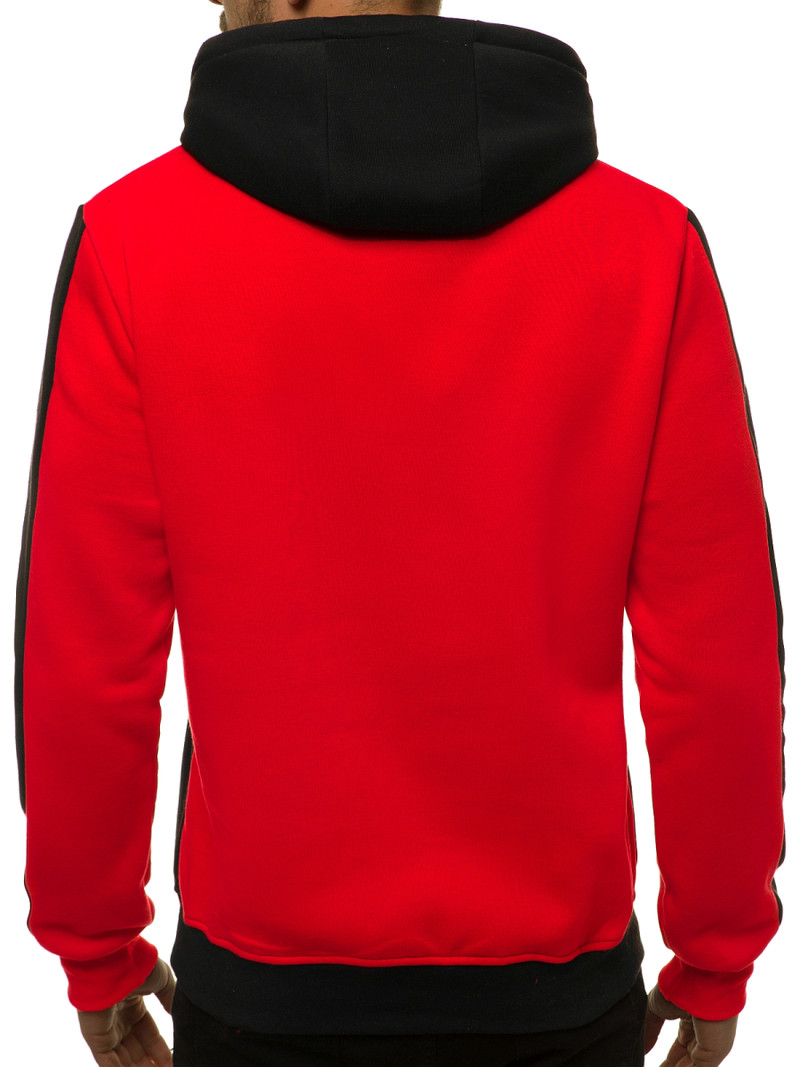 Bluza z kapturem męska czerwono-czarna OZONEE JS/KS2165