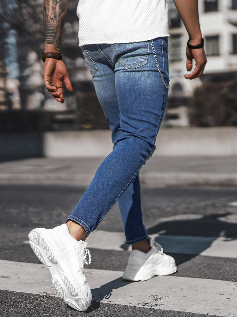 Spodnie jeansowe męskie niebieskie OZONEE DP/0056