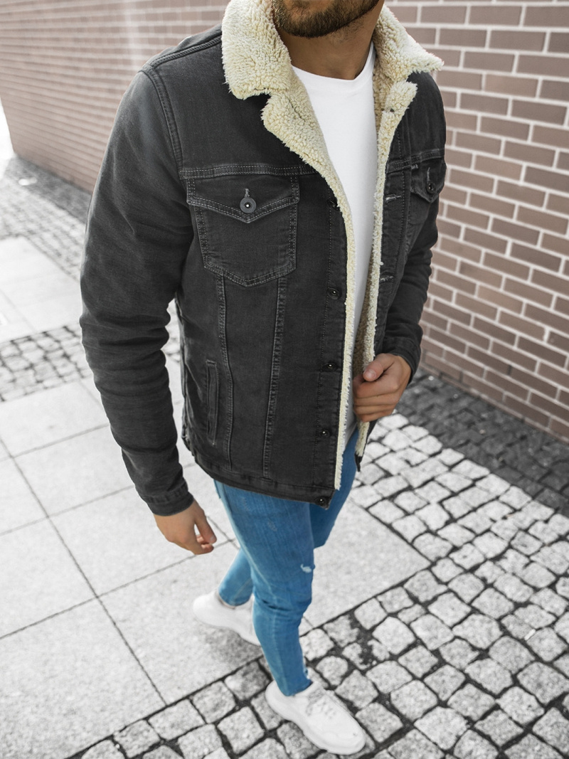 Куртка чоловіча джинсова Темно-Графiтова OZONEE BN/7317