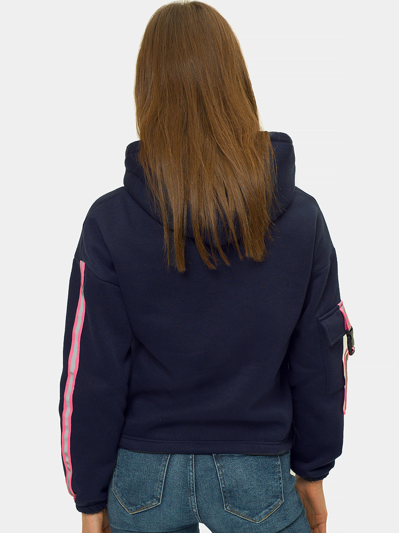 Bluza z kapturem damska granatowa OZONEE JS/B26031