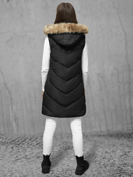 Стьобаний жіночий жилет чорний OZONEE JS/M787/392