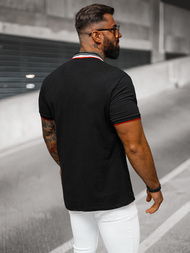 Футболка Поло Чоловіча Чорна OZONEE O/DA719