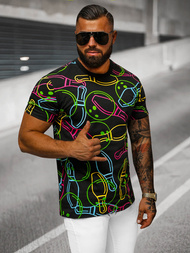 T-shirt męski czarny OZONEE O/T1272/3