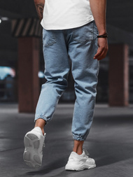 Spodnie jeansowe joggery męskie niebieskie OZONEE DO/6106