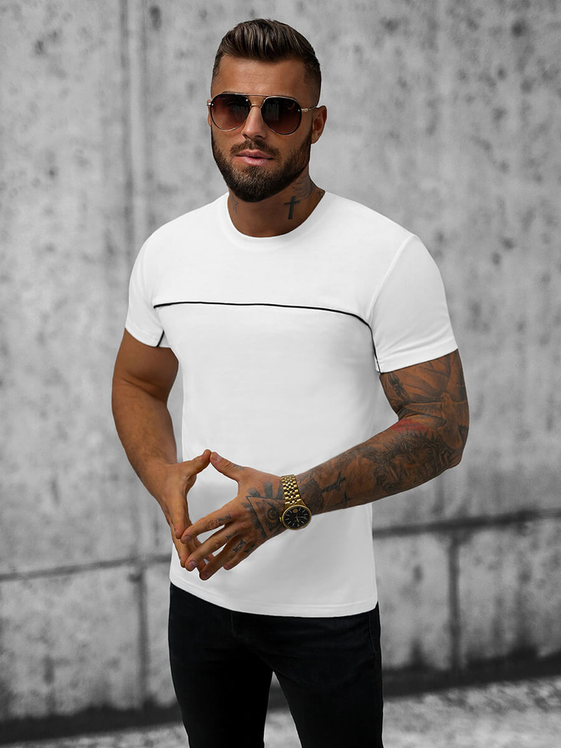 Футболка чоловіча Бiлий OZONEE JS/8T250/1