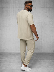 T-shirt męski beżowy OZONEE O/Y960T