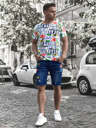 T-Shirt męski z nadrukiem kolorowy OZONEE O/BL60Z