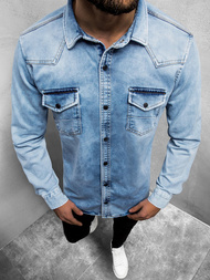 Koszula męska jeansowa jasno-niebieska OZONEE O/3177