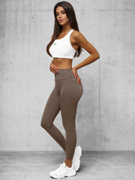 Legginsy damskie ciemno-beżowe OZONEE O/K9-JZ