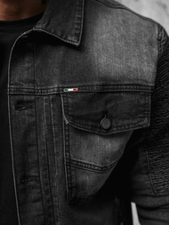 Kurtka męska jeansowa czarna OZONEE NB/MJ521N