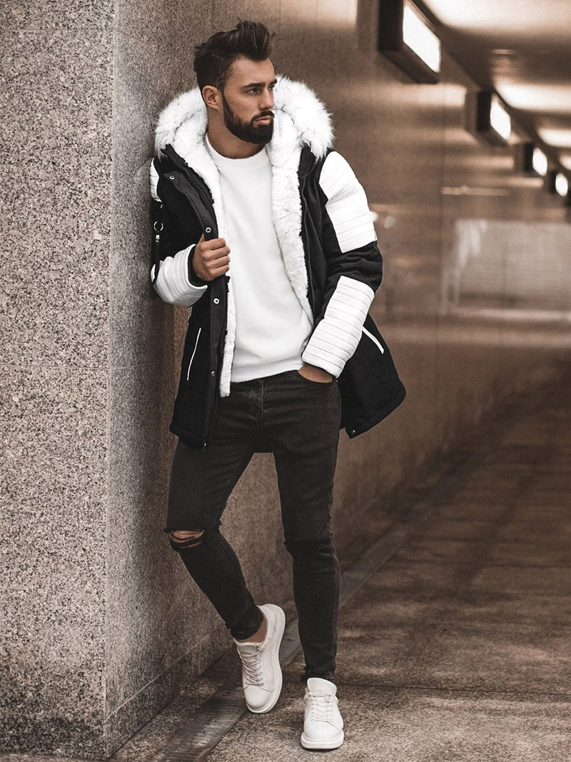 Куртка зимова чоловіча Чорно-Бiла OZONEE O/5832