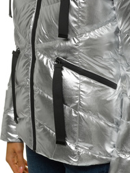 Kurtka zimowa damska srebrna OZONEE JS/M23066/3