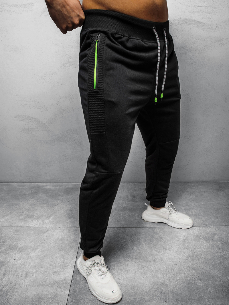 Spodnie dresowe męskie czarne OZONEE JS/68K10221