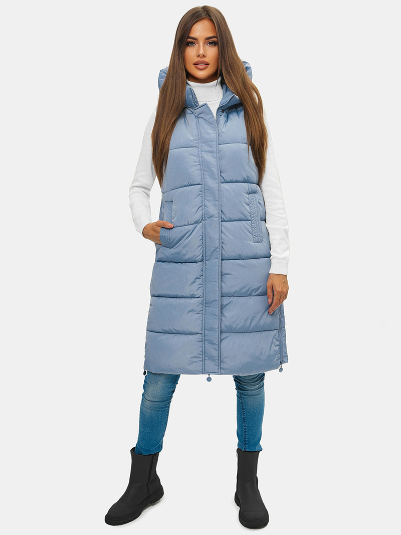 Стьобаний жіночий жилет Яскраво-Синя OZONEE O/H909/101