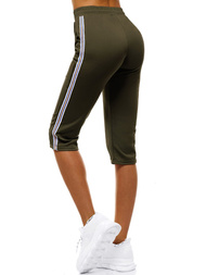 Spodnie dresowe krótkie damskie khaki OZONEE JS/1021/C7