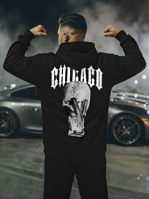 Bluza z kapturem męska czarna OZONEE JS/21B1903/3