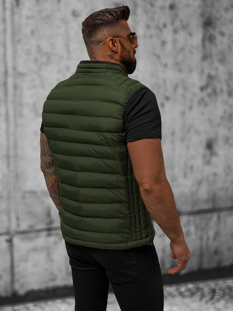 Kamizelka męska pikowana khaki OZONEE N/7133Z