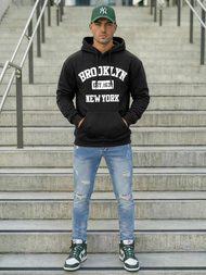 Bluza z kapturem męska czarna OZONEE JS/8B1767/3Z