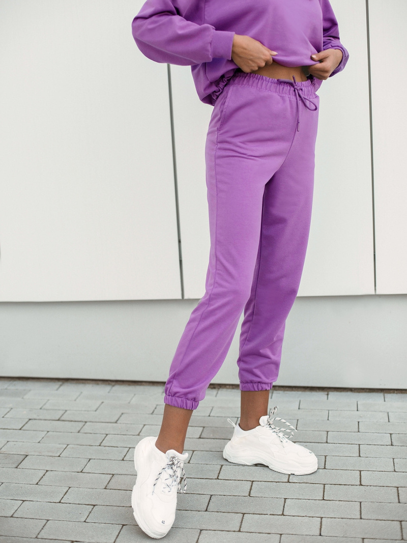 Komplet dresowy dwuczęściowy damski fioletowy OZONEE O/MB2040/21