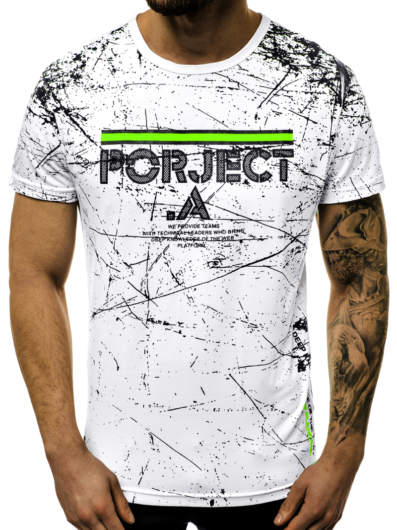 T-Shirt męski biały OZONEE JS/SS10917