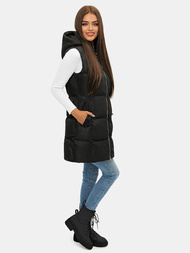 Стьобаний жіночий жилет чорний OZONEE JS/M721/392