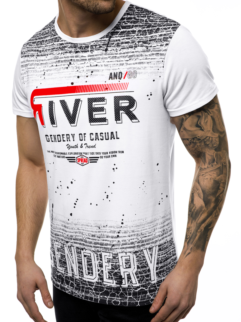 T-Shirt męski biały OZONEE JS/SS10960