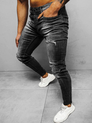 Spodnie jeansowe męskie czarne OZONEE NB/MP0002N