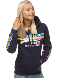 Bluza z kapturem damska granatowa OZONEE JS/KSW2009