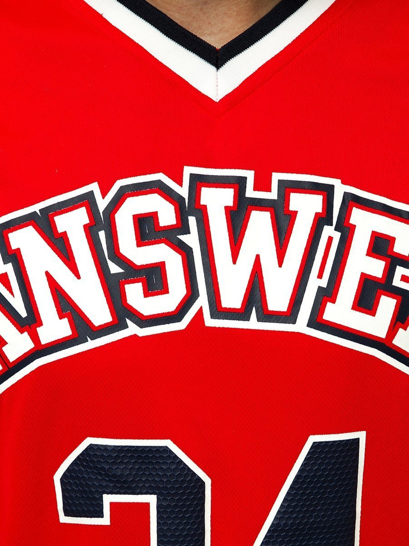 Koszulka bez rękawów męska z nadrukiem czerwona OZONEE JS/68S10173