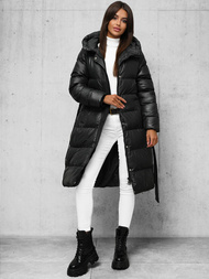 Płaszcz zimowy damski pikowany czarny OZONEE JS/5M3253/392