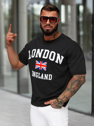 T-shirt męski loose fit czarny OZONEE JS/8B1373/3